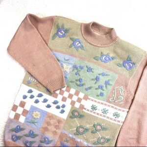 Alfred Dunner Multicolor Floral Sweater